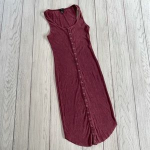 Forever 21 Ribbed Button Midi Dress